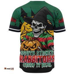 Amazing Aussie South Sydney Rabbitohs Dark Moon Rugby Halloween Battle Edition Baseball Shirt