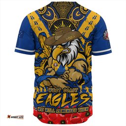Amazing Aussie West Coast Eagles Ripped Legacy Of The Game The ANZAC Spirit Lives On Baseball Shirt