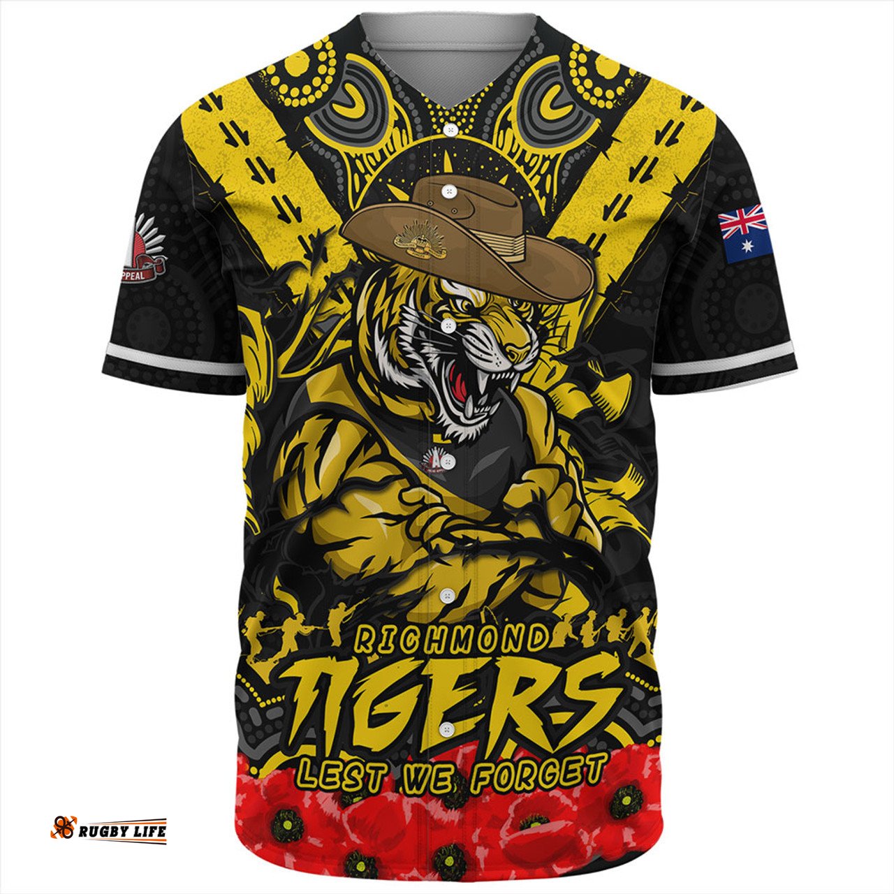 Amazing Aussie Richmond Ripped Legacy Of The Game The ANZAC Spirit Lives On Baseball Shirt