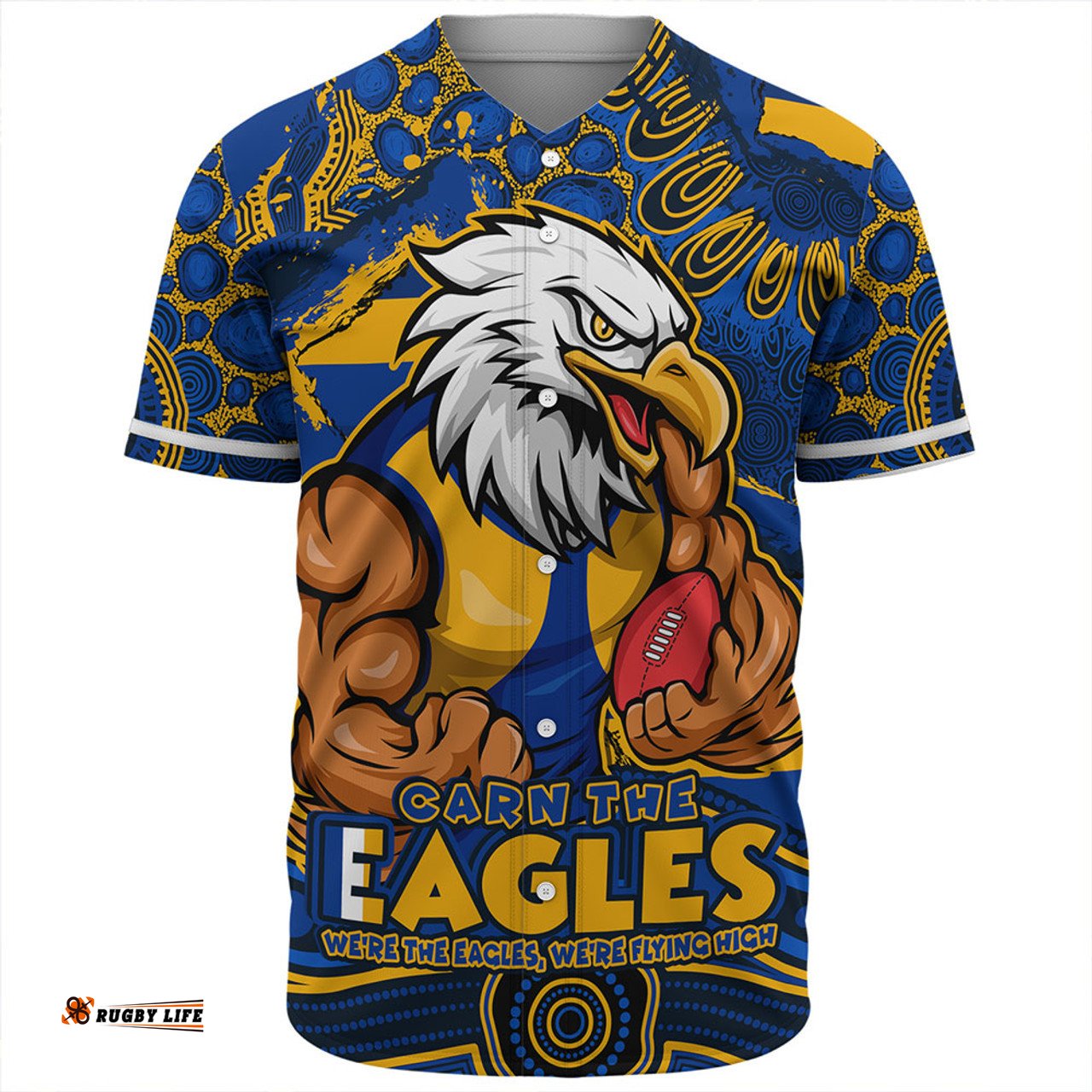 Amazing Aussie West Coast Eagles Blazing Spirit Of Victory Baseball Shirt