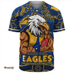 Amazing Aussie West Coast Eagles Blazing Spirit Of Victory Baseball Shirt