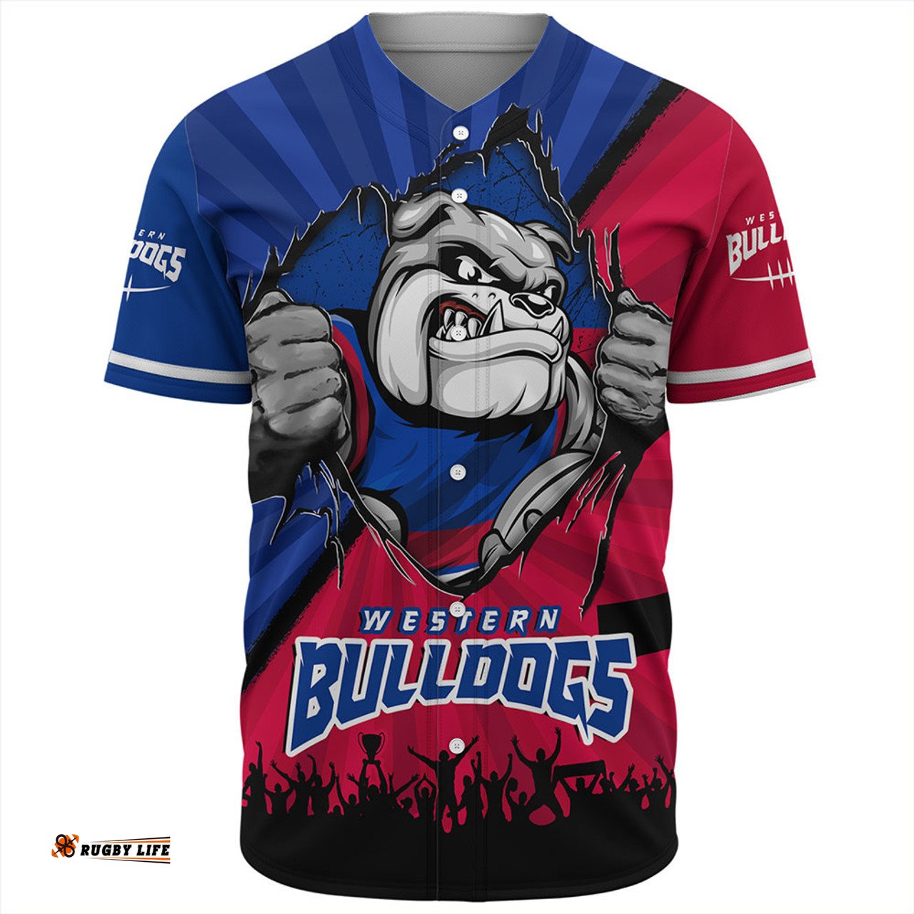Amazing Aussie Western Bulldogs Breaking Through Fan Design Baseball Shirt