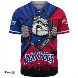 Amazing Aussie Western Bulldogs Breaking Through Fan Design Baseball Shirt