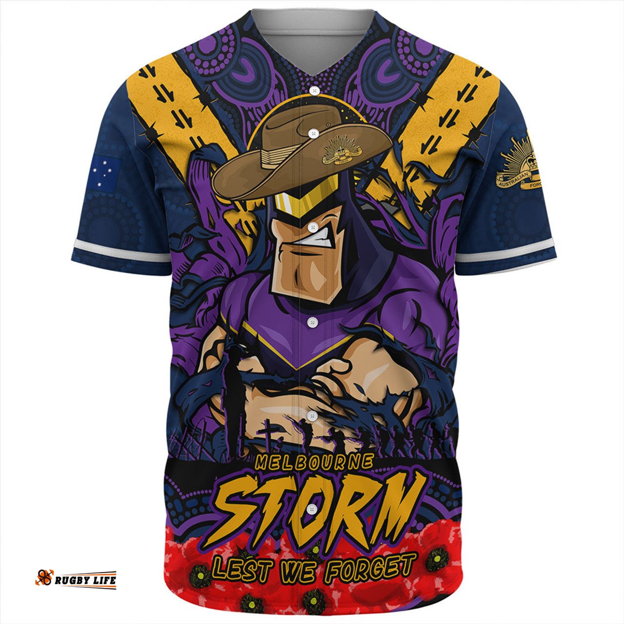 Amazing Aussie Melbourne Storm Ripped Legacy Of The Game The ANZAC Spirit Lives On Baseball Shirt