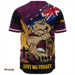 Amazing Aussie Queensland Maroons Fearless ANZAC Defender Baseball Shirt