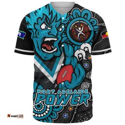 Amazing Aussie Port Adelaide Power Through Generations NAIDOC Edition Baseball Shirt
