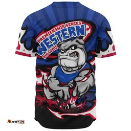 Amazing Aussie Western Bulldogs Premiership Series Flame Edition Baseball Shirt