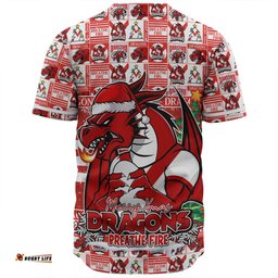 Amazing Aussie St. George Illawarra Dragons Merry Ugly Christmas Comic Style Baseball Shirt