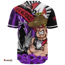 Amazing Aussie St Kilda ANZAC Day Honor Purple Valor And Spirit Baseball Shirt
