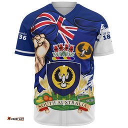 Amazing Aussie South Australia Power Pride And Heritage Crest Baseball Shirt