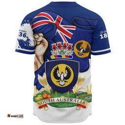 Amazing Aussie South Australia Power Pride And Heritage Crest Baseball Shirt