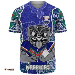 Amazing Aussie New Zealand Warriors Grand Final Custom Custom New Zealand Warriors With Contemporary Style Of Aboriginal Painting  Baseball Shirt