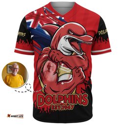 Amazing Aussie Redcliffe Dolphins Heart Of A Fighter Tough And Fearless Baseball Shirt