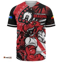 Amazing Aussie St. George Illawarra Dragons NAIDOC Indigenous Warrior Spirit Baseball Shirt