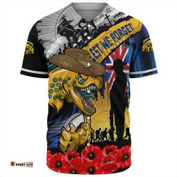 Amazing Aussie Parramatta Eels United In Spirit Anzac Day Tribute Baseball Shirt