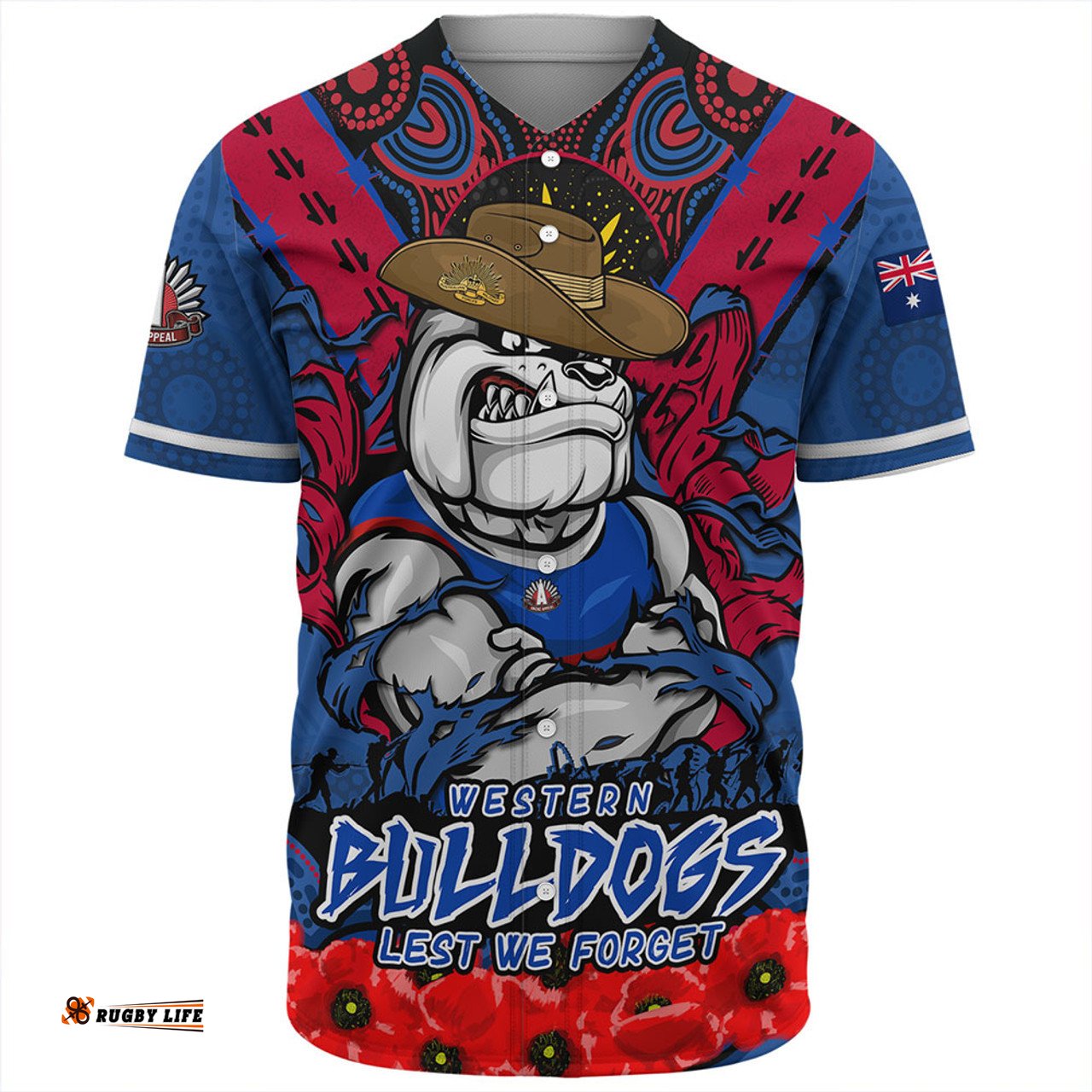 Amazing Aussie Western Bulldogs Ripped Legacy Of The Game The ANZAC Spirit Lives On Baseball Shirt
