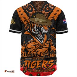 Amazing Aussie Wests Tigers Ripped Legacy Of The Game The ANZAC Spirit Lives On Baseball Shirt