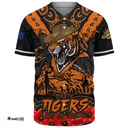 Amazing Aussie Wests Tigers Ripped Legacy Of The Game The ANZAC Spirit Lives On Baseball Shirt