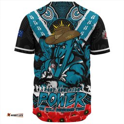 Amazing Aussie Port Adelaide Ripped Legacy Of The Game The ANZAC Spirit Lives On Baseball Shirt