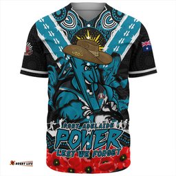 Amazing Aussie Port Adelaide Ripped Legacy Of The Game The ANZAC Spirit Lives On Baseball Shirt