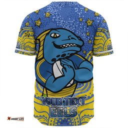 Amazing Aussie Parramatta Eels Custom Custom With Aboriginal Inspired Style Of Dot Painting Patterns  Baseball Shirt