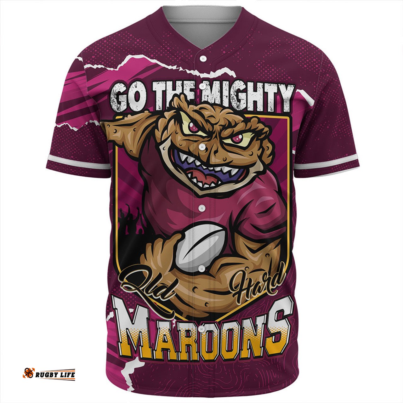 Amazing Aussie Queensland Maroons QLD Rampage Cane Toad Edition Baseball Shirt
