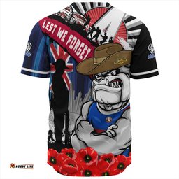 Amazing Aussie Western Bulldogs Anzac Day Honor United In Spirit Baseball Shirt