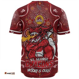Amazing Aussie St. George Illawarra Dragons Aboriginal Pattern Inspired Victory Is Ours Baseball Shirt