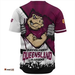 Amazing Aussie Queensland Maroons Origin Battleground Maroons Unleashed Baseball Shirt