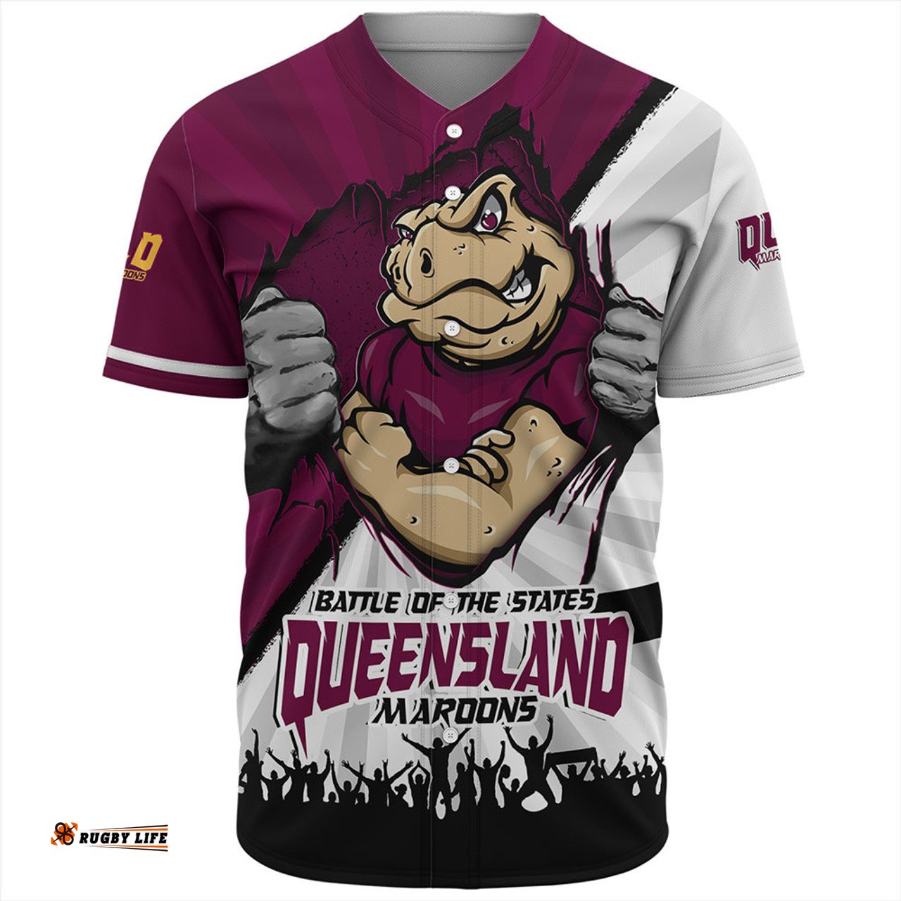 Amazing Aussie Queensland Maroons Origin Battleground Maroons Unleashed Baseball Shirt