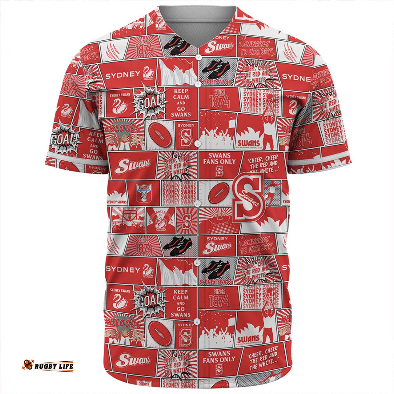 Amazing Aussie Sydney Swans Legacy Of The Pride Comic Style Baseball Shirt