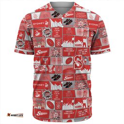 Amazing Aussie Sydney Swans Legacy Of The Pride Comic Style Baseball Shirt