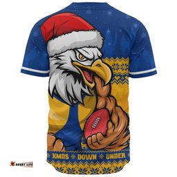 Amazing Aussie West Coast Eagles Merry Christmas Down Under Footy Power Style Baseball Shirt