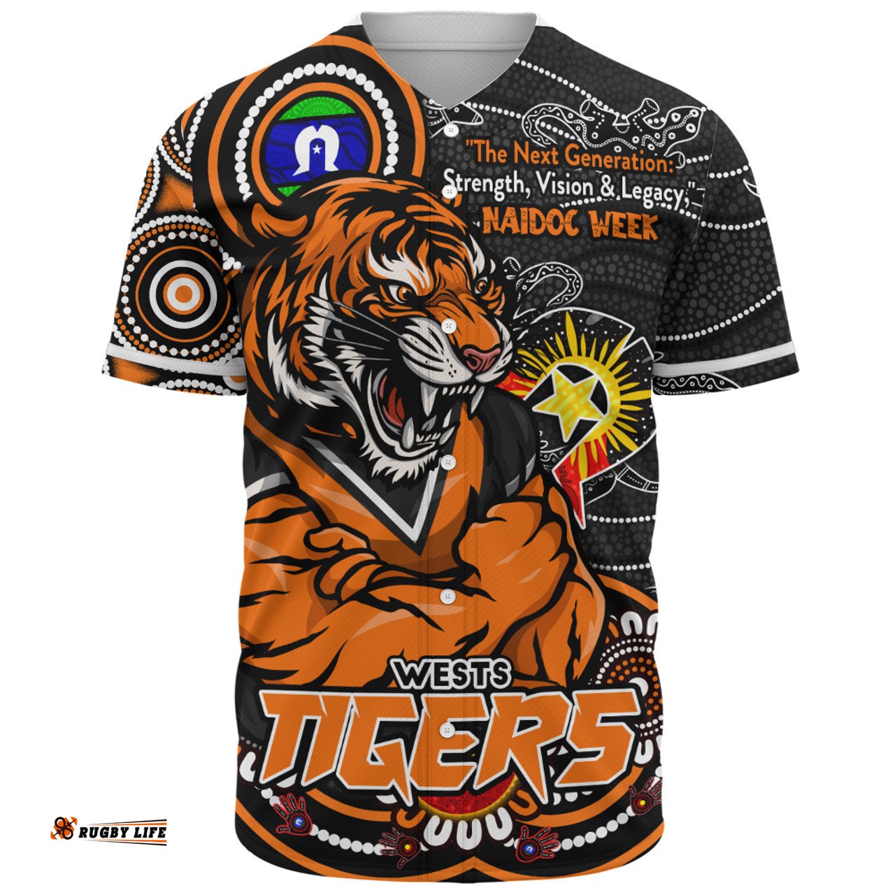 Amazing Aussie Wests Tigers Spirit Of NAIDOC Series Baseball Shirt