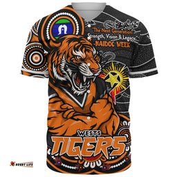 Amazing Aussie Wests Tigers Spirit Of NAIDOC Series Baseball Shirt