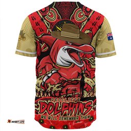 Amazing Aussie Redcliffe Dolphins Ripped Legacy Of The Game The ANZAC Spirit Lives On Baseball Shirt