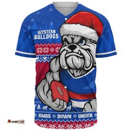 Amazing Aussie Western Bulldogs Merry Christmas Down Under Footy Power Style Baseball Shirt
