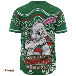 Amazing Aussie South Sydney Rabbitohs Aboriginal Inspired Tough Fan Rugby For Life Baseball Shirt