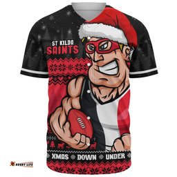 Amazing Aussie St Kilda Merry Christmas Down Under Footy Power Style Baseball Shirt