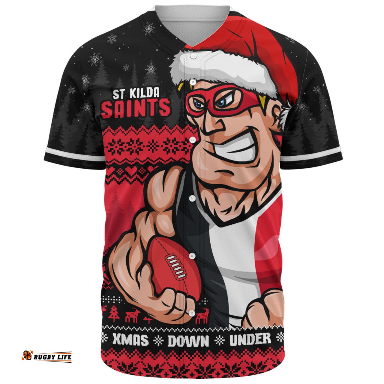 Amazing Aussie St Kilda Merry Christmas Down Under Footy Power Style Baseball Shirt