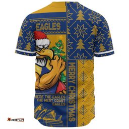 Amazing Aussie West Coast Eagles Merry Christmas Knit Style Festive Spirit Baseball Shirt