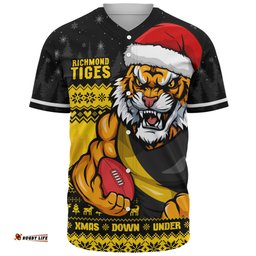 Amazing Aussie Richmond Merry Christmas Down Under Footy Power Style Baseball Shirt