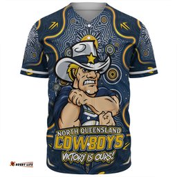 Amazing Aussie North Queensland Cowboys Aboriginal Pattern Inspired Victory Is Ours Baseball Shirt