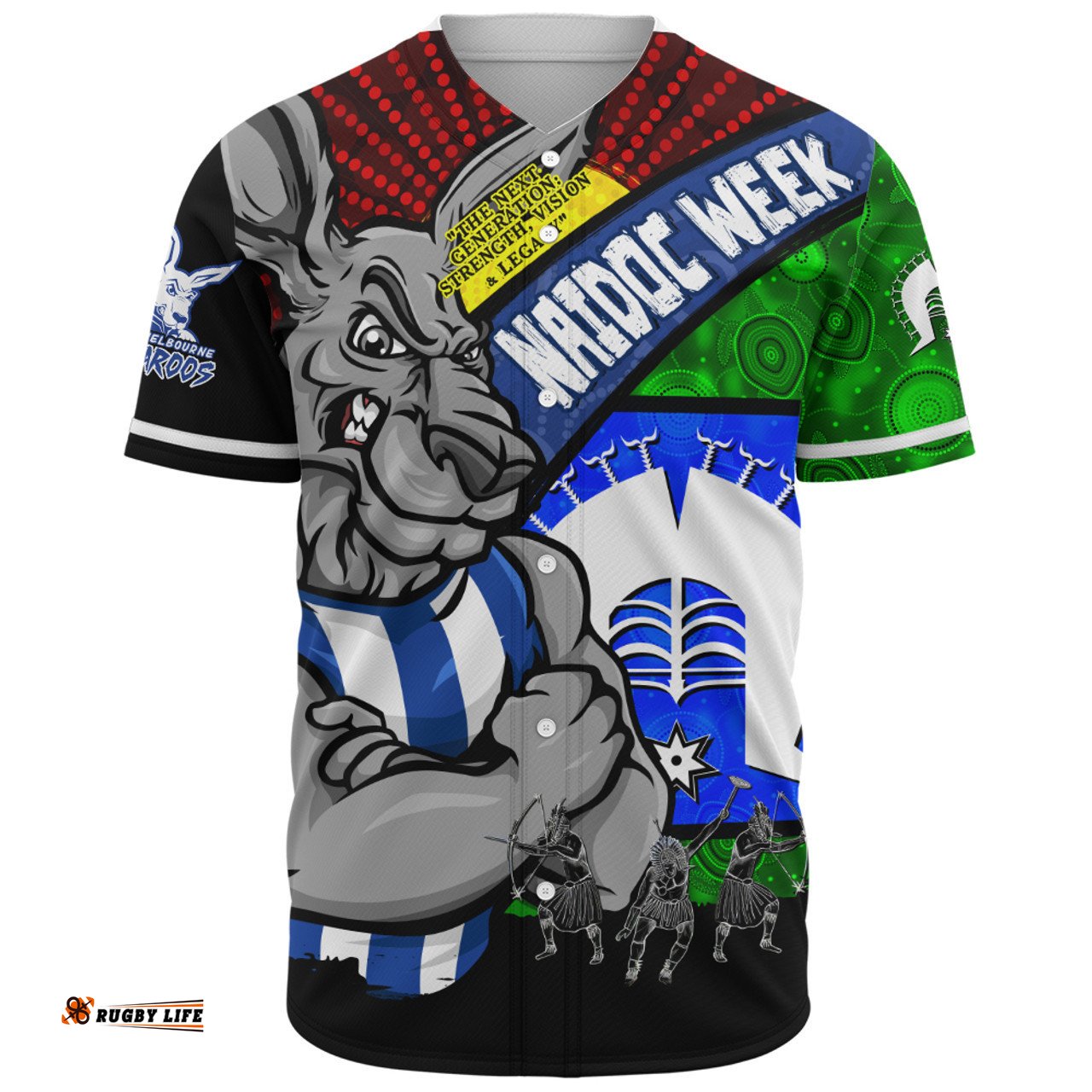 Amazing Aussie North Melbourne NAIDOC Week Pride Edition Baseball Shirt