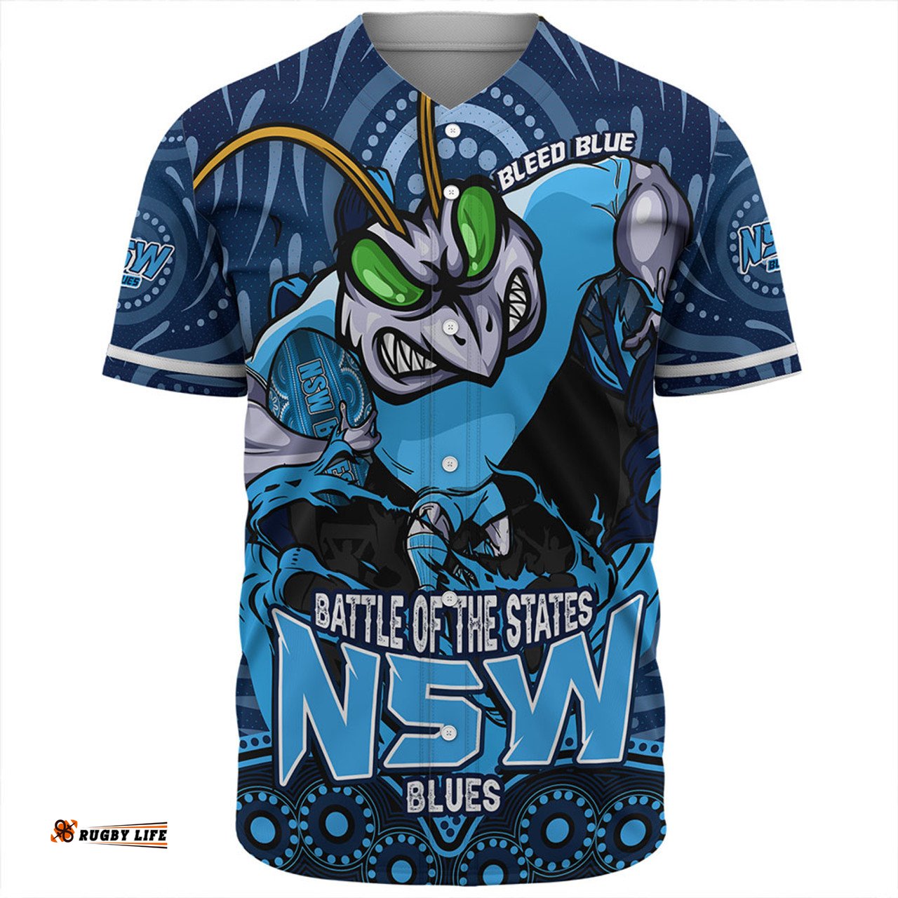 Amazing Aussie New South Wales Blues State Crusher NSW Blues Baseball Shirt