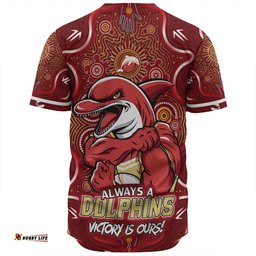 Amazing Aussie Redcliffe Dolphins Aboriginal Pattern Inspired Victory Is Ours Baseball Shirt