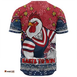 Amazing Aussie Sydney Roosters Custom Custom With Aboriginal Inspired Style Of Dot Painting Patterns  Baseball Shirt