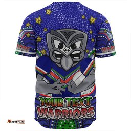 Amazing Aussie New Zealand Warriors Custom Custom With Aboriginal Inspired Style Of Dot Painting Patterns  Baseball Shirt
