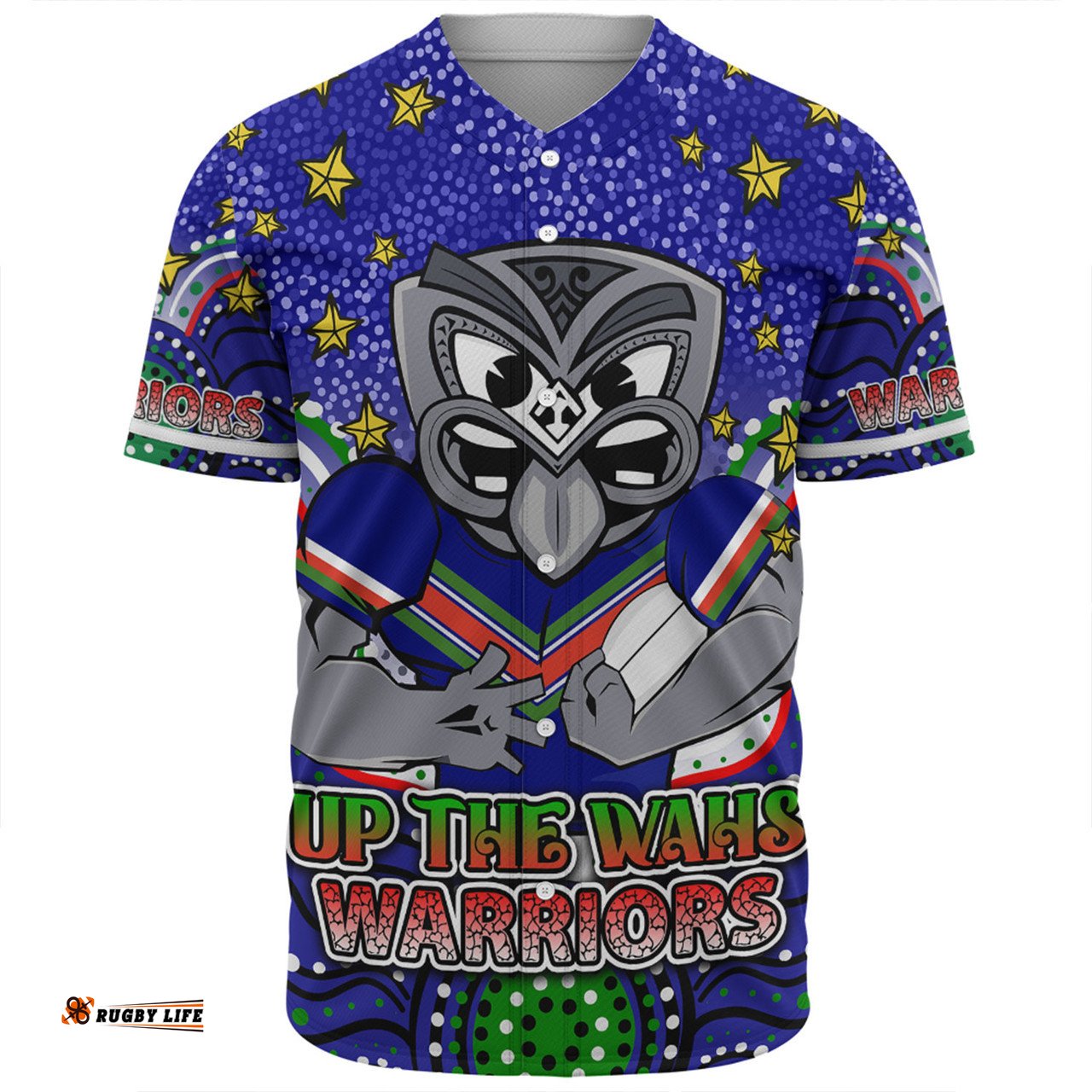 Amazing Aussie New Zealand Warriors Custom Custom With Aboriginal Inspired Style Of Dot Painting Patterns  Baseball Shirt