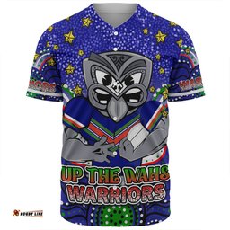 Amazing Aussie New Zealand Warriors Custom Custom With Aboriginal Inspired Style Of Dot Painting Patterns  Baseball Shirt